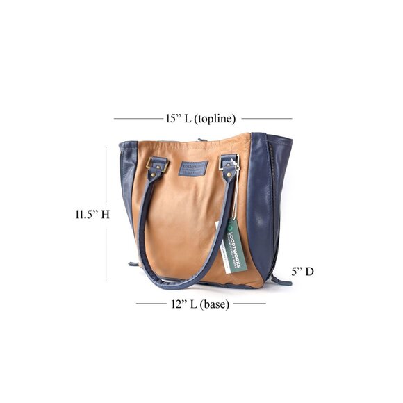 Looptworks Southwest Airline Leather Seats Upcycled Shoulder Tote - Picture 15 of 15